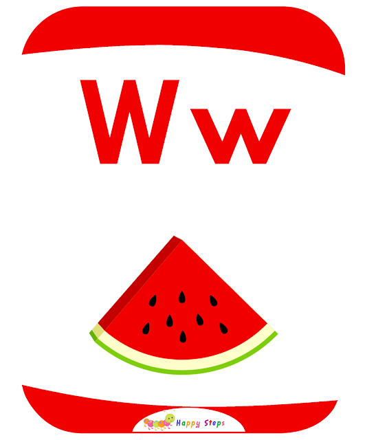 Letter -W-  watermelon  Flashcards