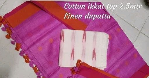 Suits : top khadi cotton, dupatta linen ₹1215/- free COD WhatsApp ...
