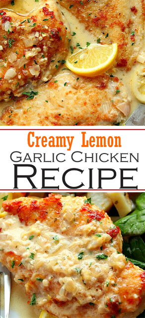 Creamy Lemon Garlic Chicken recipe | Show You Recipes