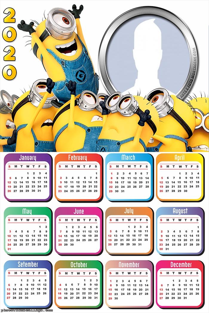 Minions Free Printable 2020 Calendar. Oh My Fiesta! in english