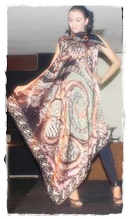  Model  gaun  batik modern wanita terkini 