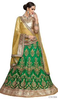 Net Solid With Embroidered Lehengas