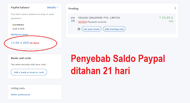 Cara Mengatasi Saldo Paypal ditahan 21 dari Pembayaran Yougov