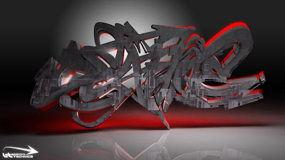 3D graffiti Digital Droid by Technica