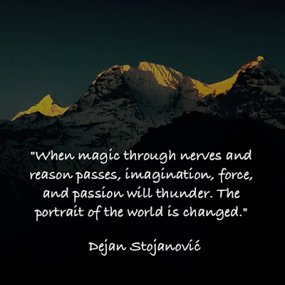 When magic through nerves and reason passes, imagination, force, and passion will thunder. The portrait of the world is changed. - Dejan Stojanović