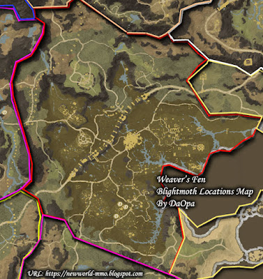 Weaver's Fen blightmoth locations map