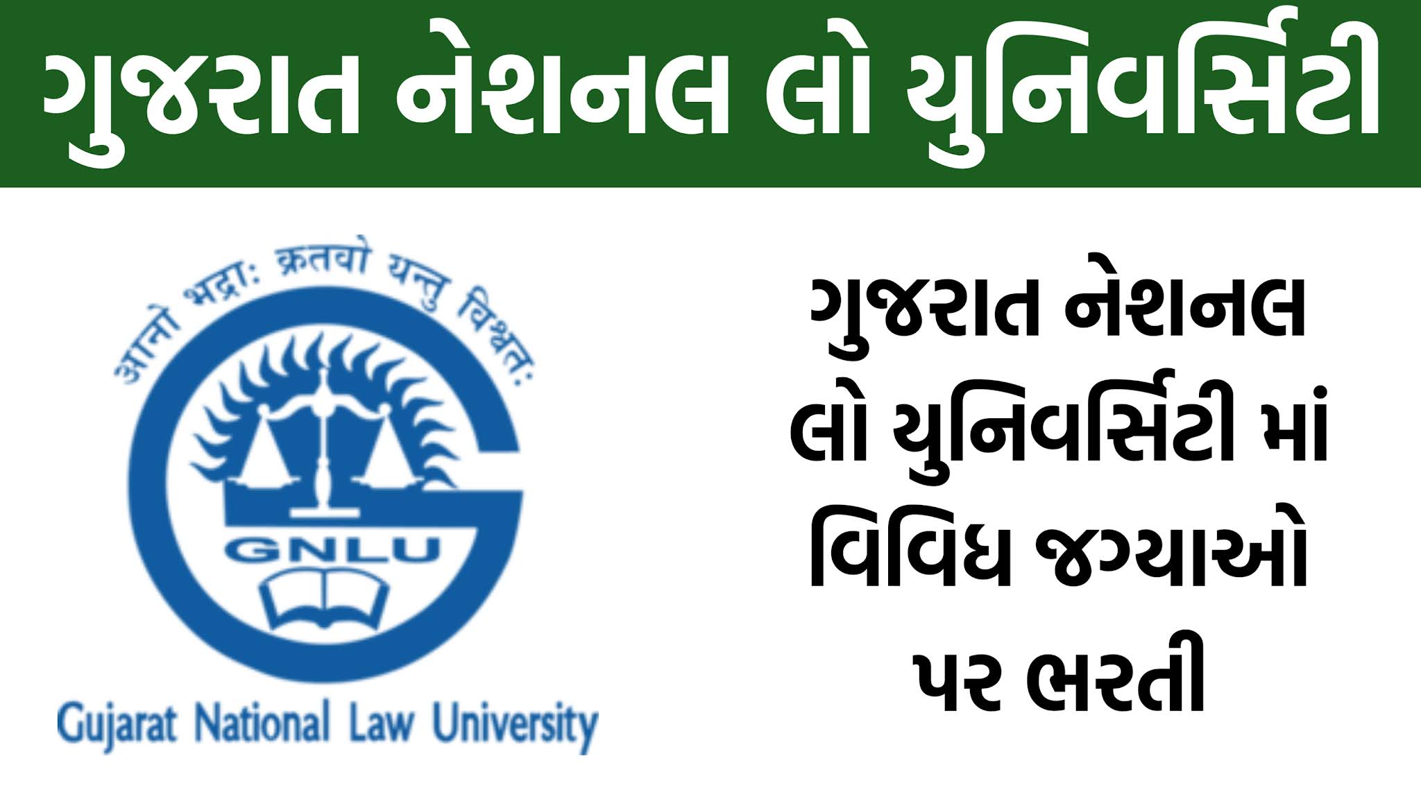 Gujarat National Law University Recruitment 2021