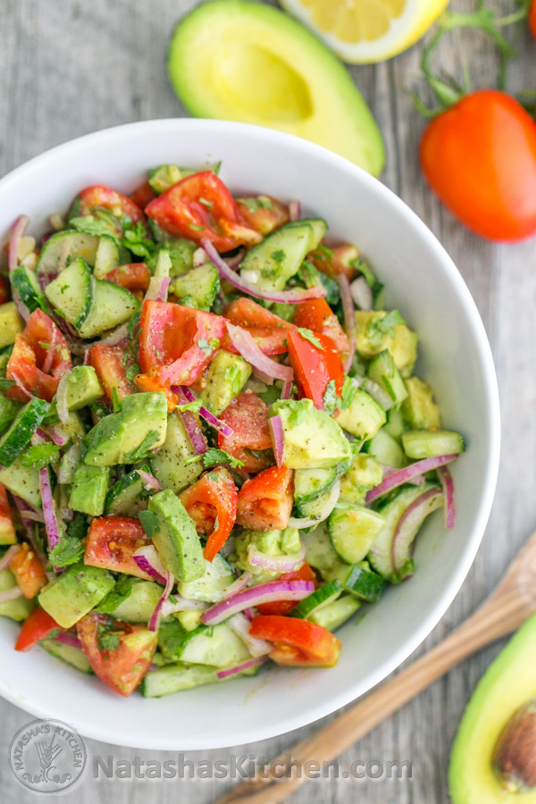 Cucumber Tomato Avocado Salad Sweetfoodiest