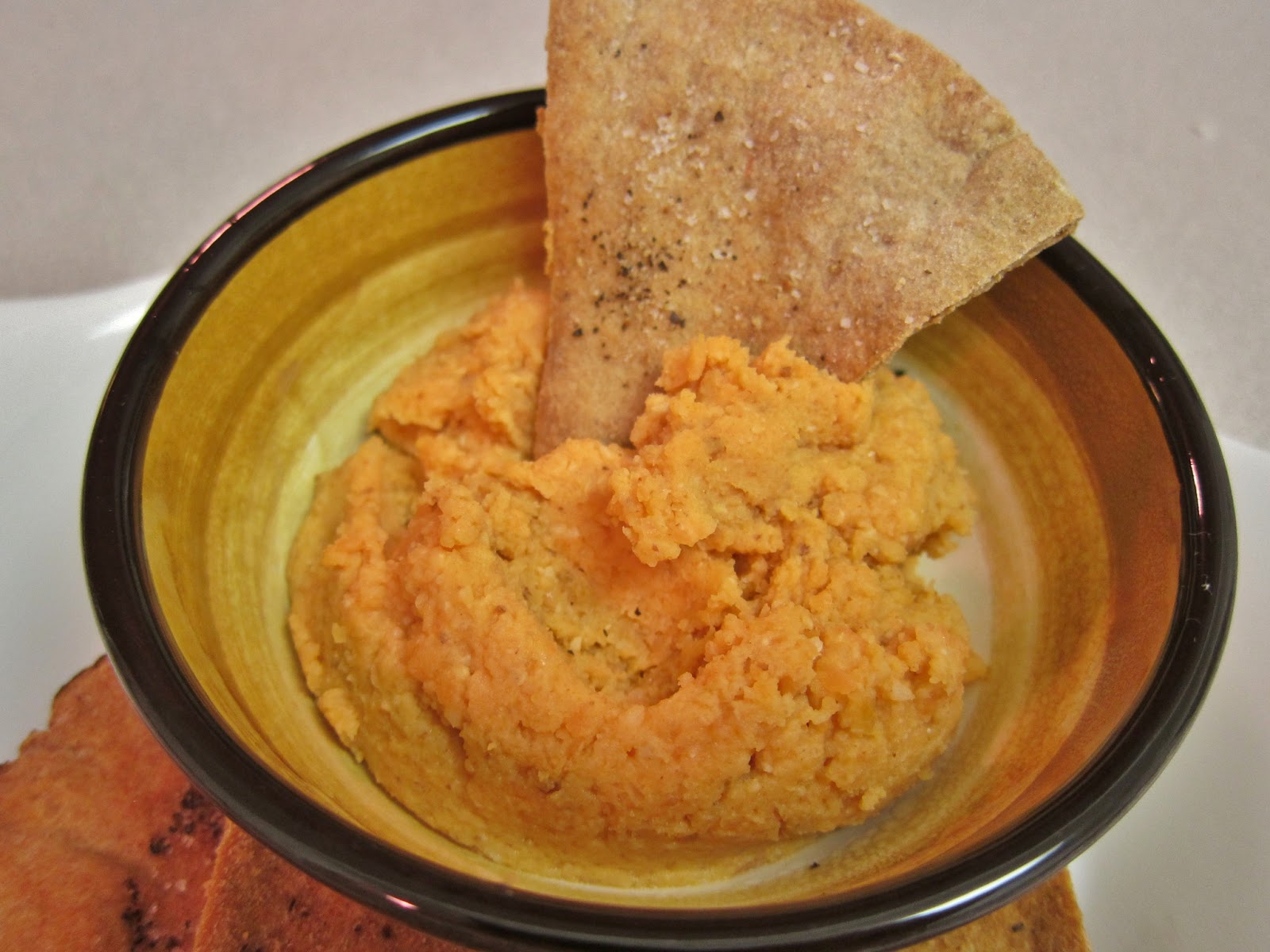 The Vegan Chronicle Spiced Red Lentil Dip with Pita Crisps
