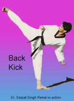 Master Er. Satpal Singh Rehal in Tkd action doing Taekwondo Dwi Yeop Chagi Side Back Kick, Garhshankar, Hoshiarpur, Mohali, Chandigarh, Punjab, India, Patiala, Jalandhar, Moga, Ludhiana, FSpliterozepur, Sangrur, Fazilka, Mansa, Nawanshahr, Ropar, Amritsar, Gurdaspur, Tarn taran, Martial Arts Tkd Training Club, Classes, Academy, Association, Federation