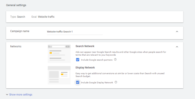 give campaign name in the Google Ads