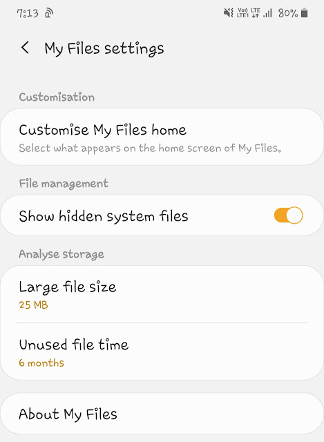 Enable show hidden files in file manager Enable show hidden files in file manager