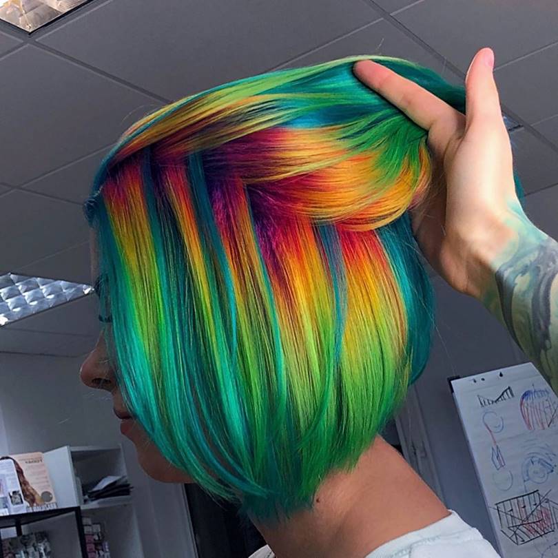 Rainbow-colored hairstyles by Snezhana Vinnichenko