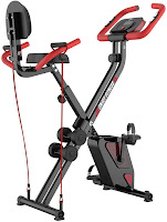 Pooboo x7 3-in-1 Folding Exercise Bike with arm resistance bands & dumbbells, features reviewed