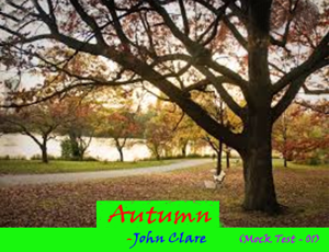 Autumn by John Clare - M.C.Q. (Mock Test - 01)
