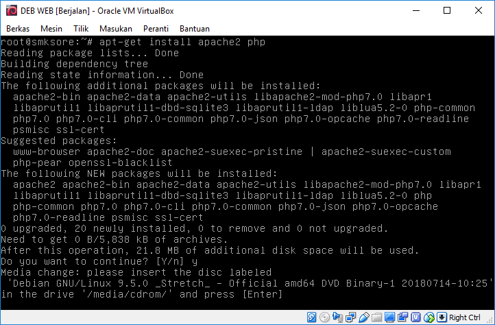 Fajar Membuat Web Server Debian 9 Di Virtualbox