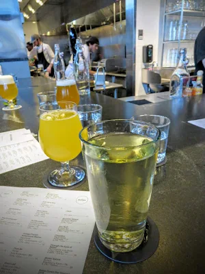 Craft beer and cider at Row 34 bar in Boston's Fort Point Neighborhood