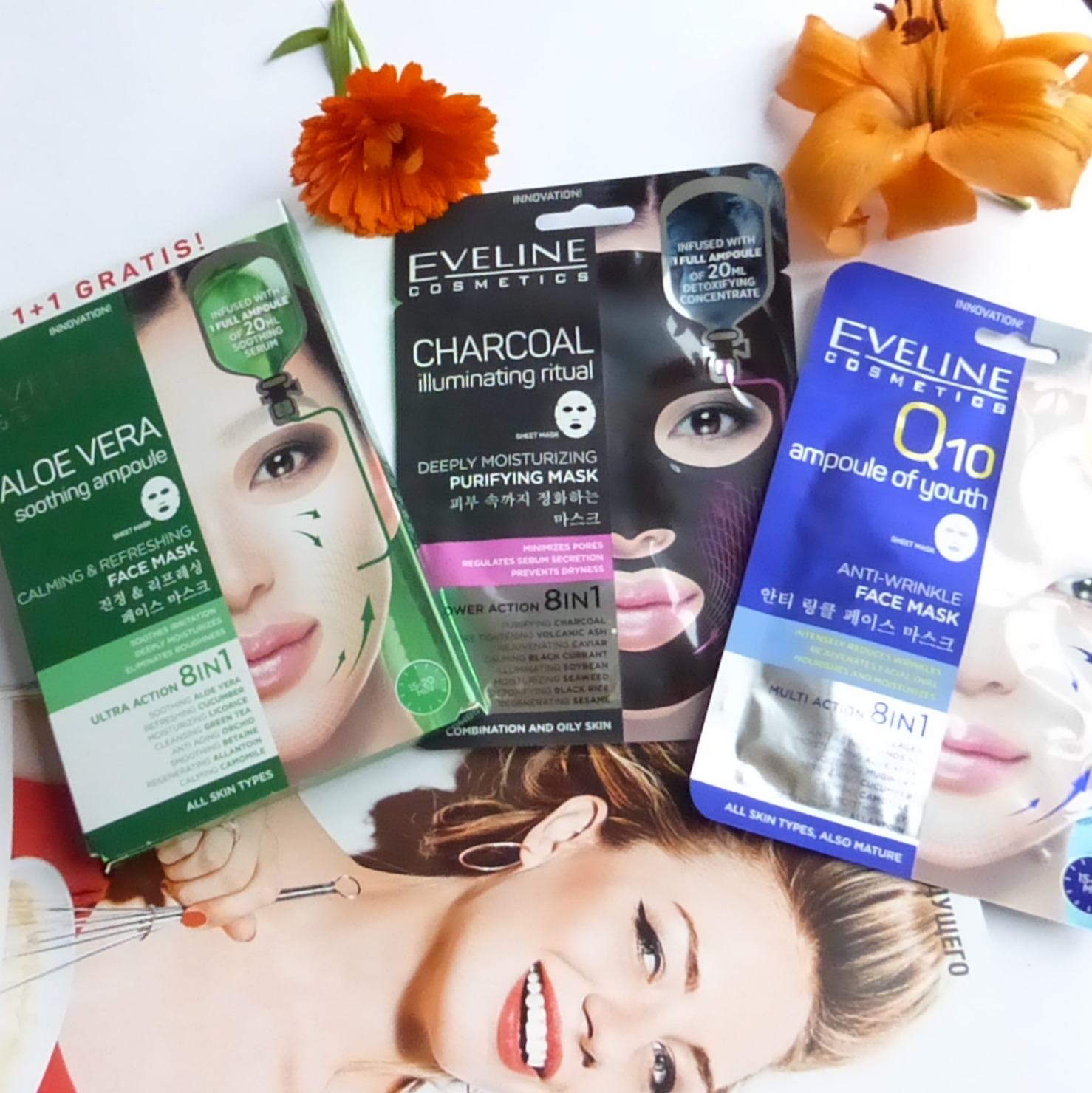 Eveline Face Mask Aloe Vera, Charcoal & Q10 Beauty Blog by Svetlana