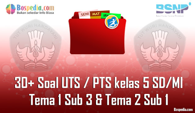 30+ Contoh Soal UTS / PTS untuk kelas 5 SD/MI Tema 1 Sub 3 & Tema 2 Sub 1 Kunci Jawaban