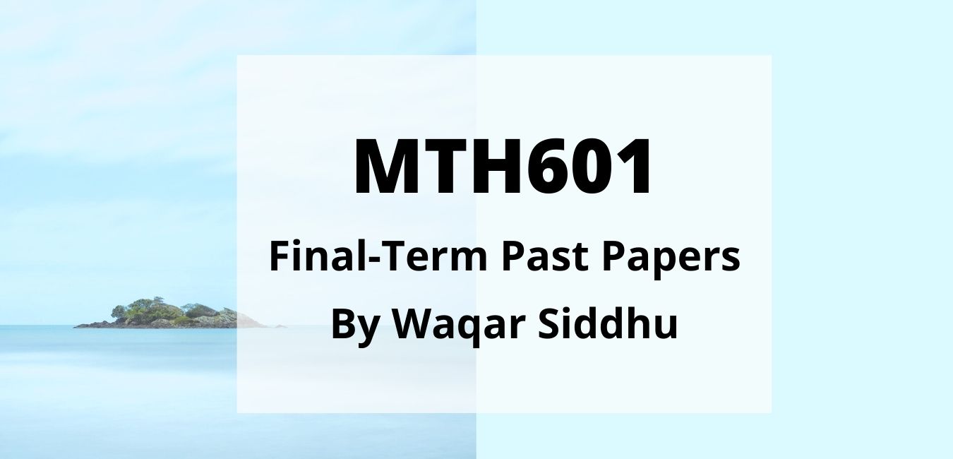 MTH601 Final Term Past Papers waqar siddhu
