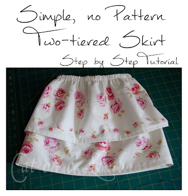 Cat on a Limb: Simple, No-pattern, Two-tiered Girls Skirt