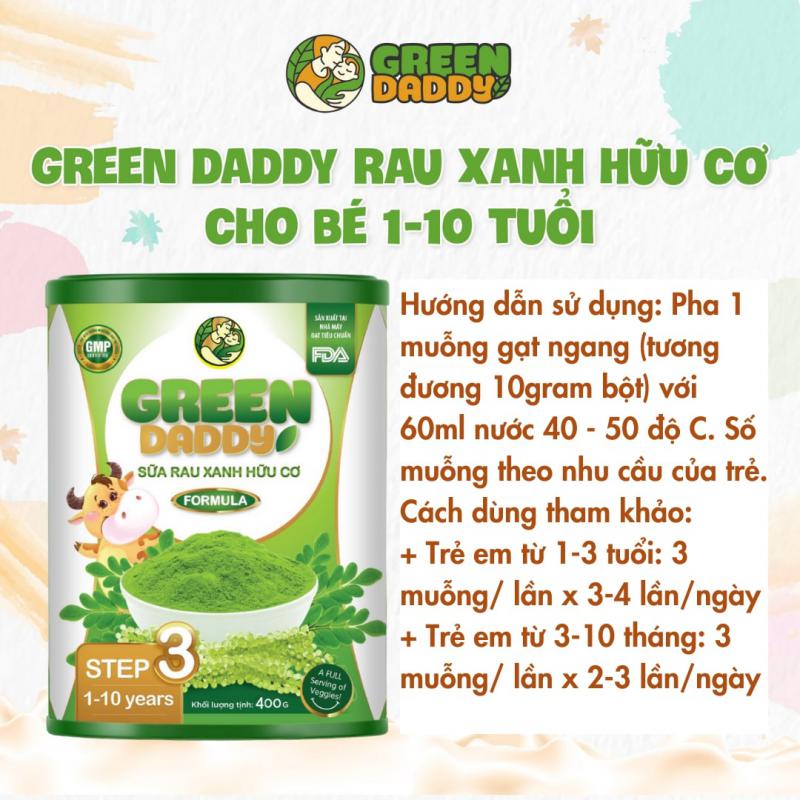 Green Daddy Sữa Rau Xanh Hữu Cơ Formula Step 3 (400g)