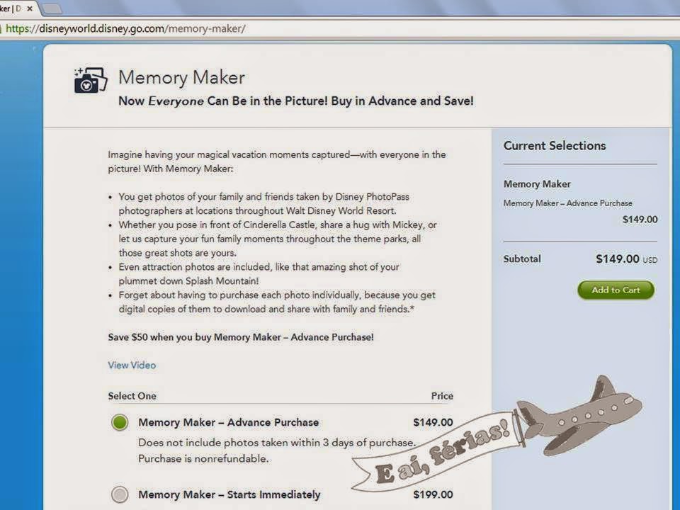 Como comprar seu Memory Maker para o Disneyworld E aí, férias!