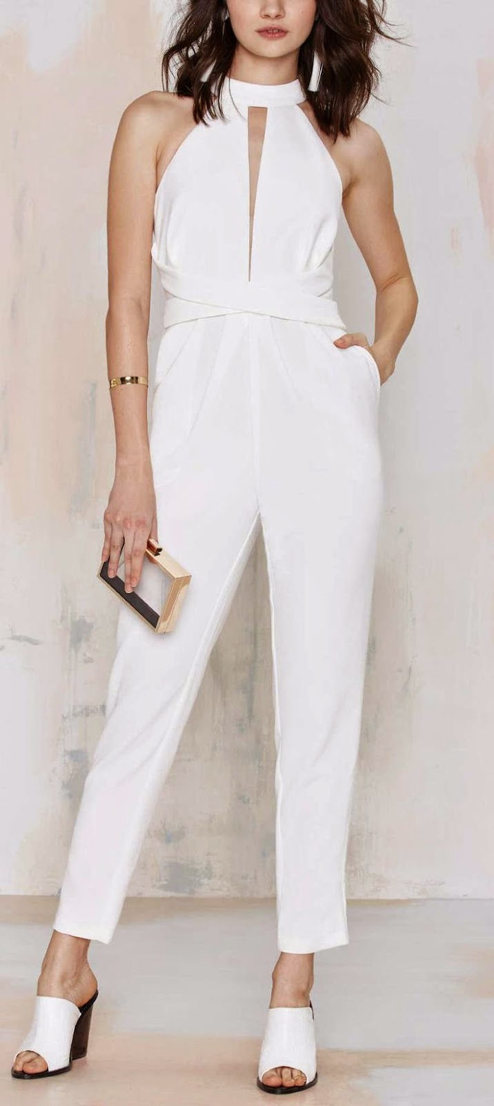 Women' s fashion | Elegant white cut out jumpsuit | Just a Pretty Style