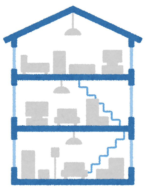 三階建ての家の断面図 かわいいフリー素材集 いらすとや