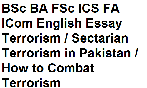 terrorism in pakistan essay with outline