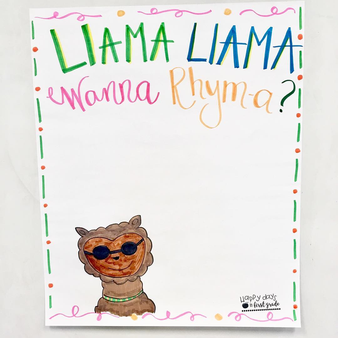 How To Teach Rhyming Using Llama Llama Books Happy Days In First Grade