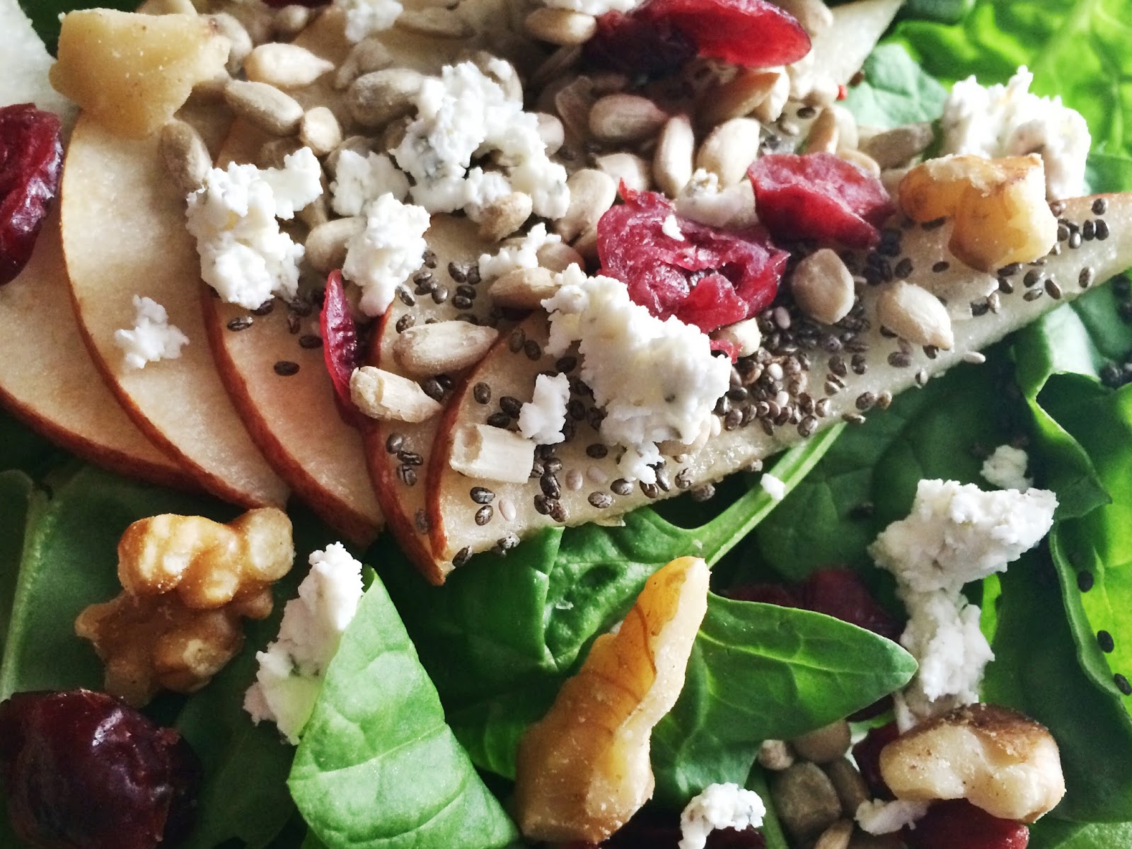 Kelsey Pear & goat cheese salad