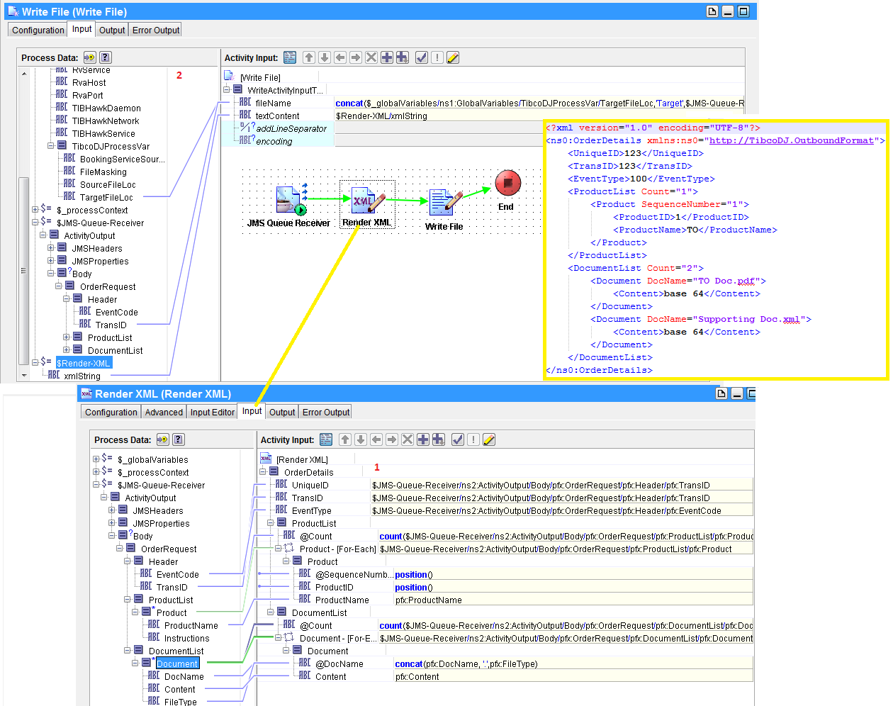 Mule ESB Tutorials XML Messaging using JMS Palettes in TibcoBW