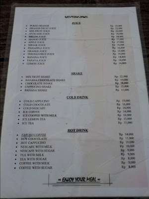 Menu Cafe Taruko Menu Cafe Taruko