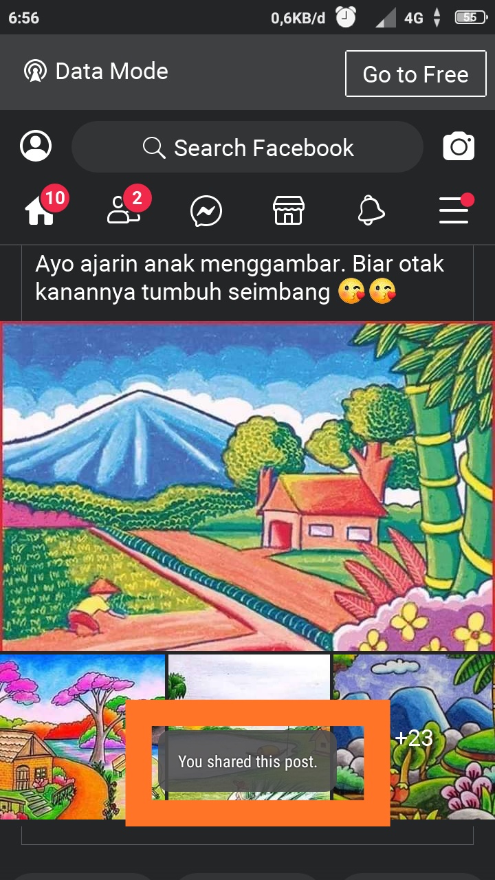 cara membagikan postingan fb ke wa