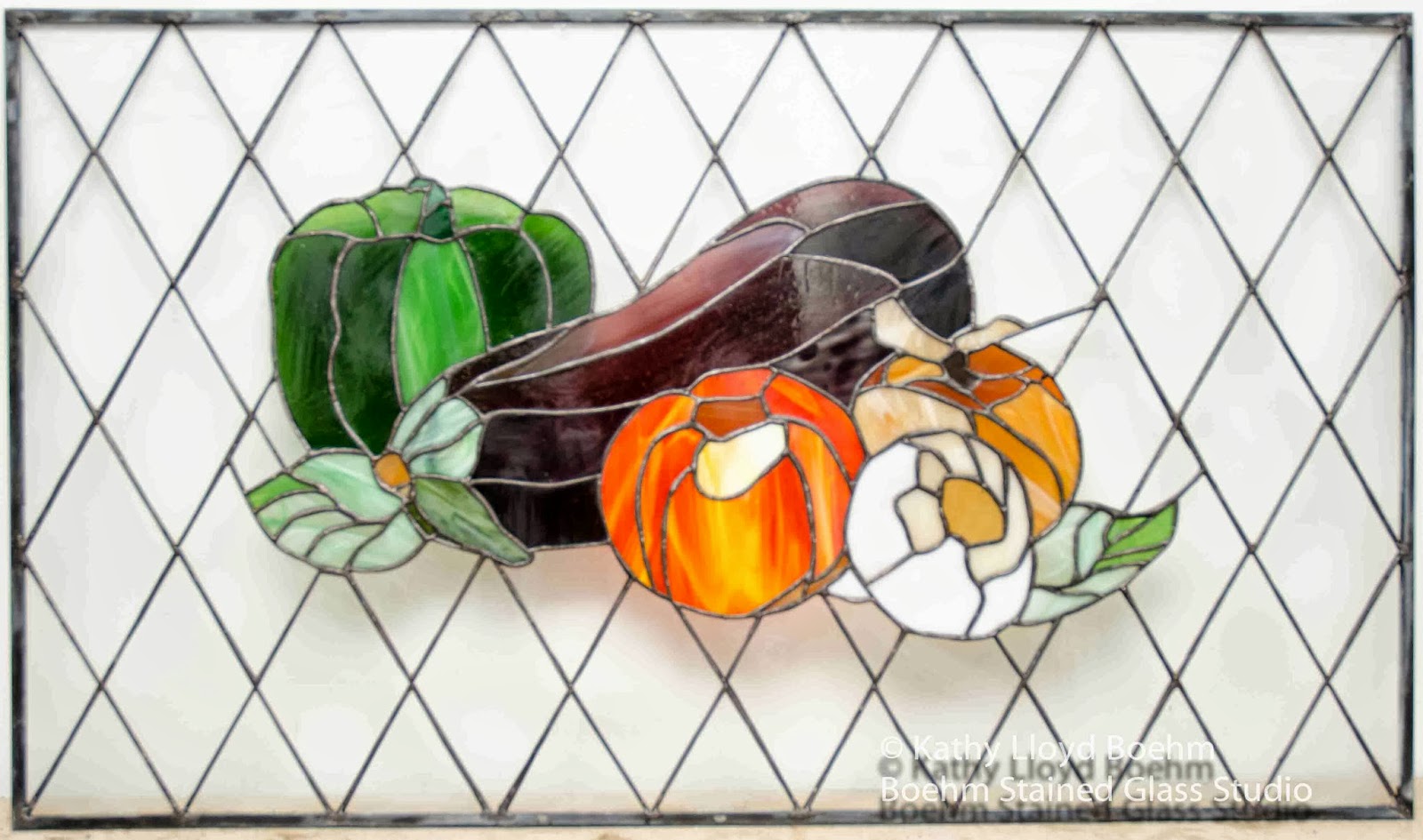Boehm Stained Glass Blog Stained Glass Vegetable Kitchen Panel Copper Foiling, Soldering, Framing