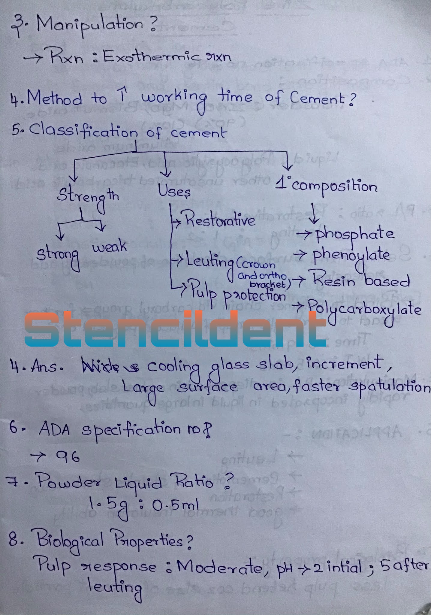 ZINC PHOSPHATE CEMENT REACTION