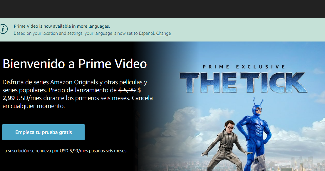 cuenta de prime video gratis