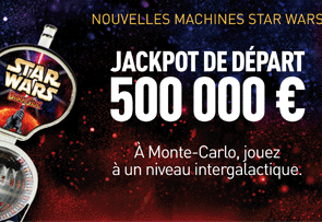 Um pôster de divulgação da máquina caça-níqueis Star Wars - Jackpot inical de 500 mil Euros