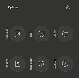 Camera options in Xiaomi phone