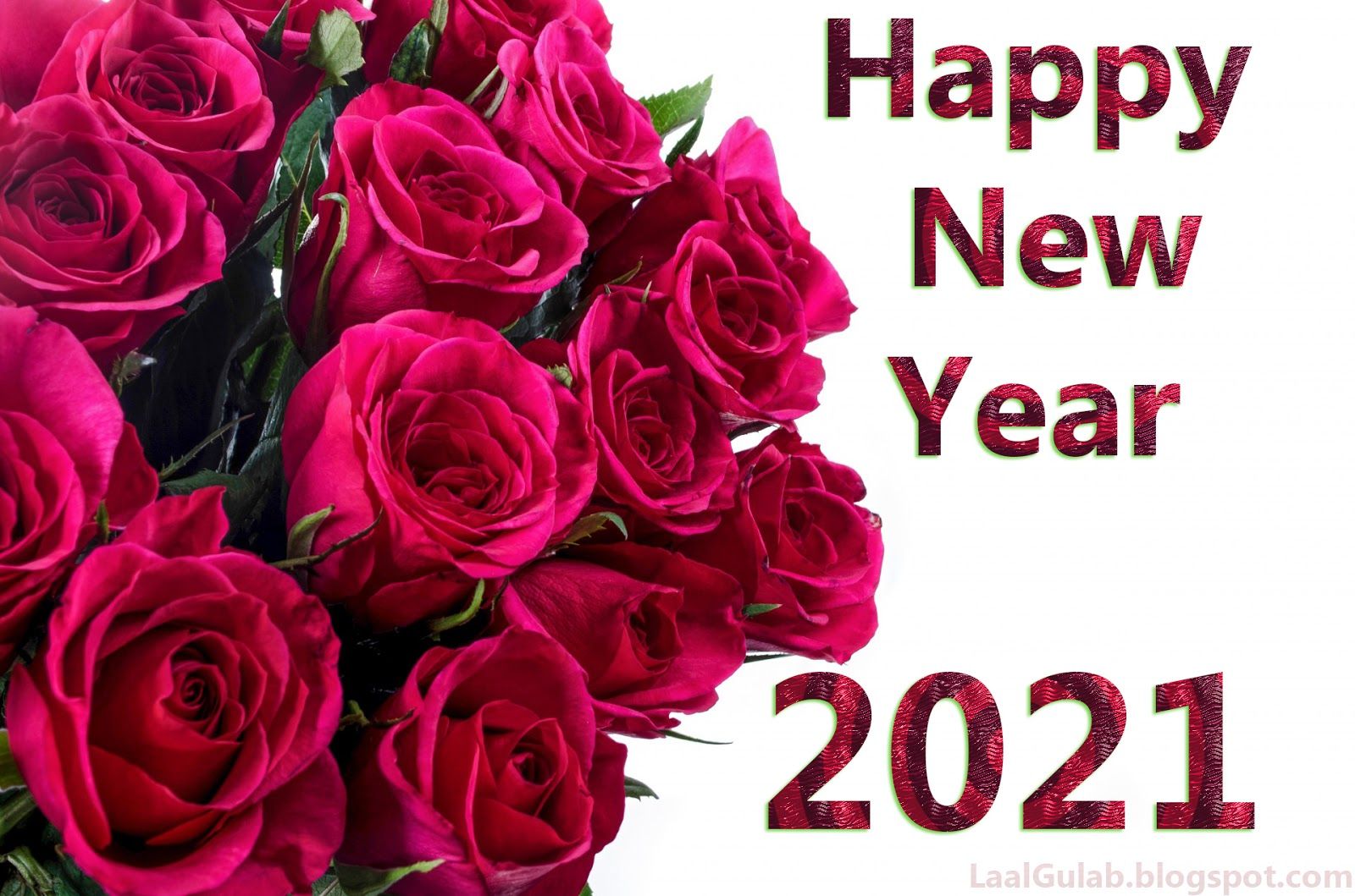 Red roses Happy New Year 2022 HD Wallpaper
