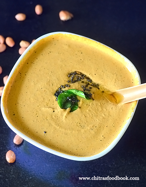 Andhra Hotel Style Peanut Chutney Recipe(Without Coconut) For Idli