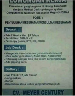 Lowongan Kerja Cv Meyer Century Bangka Belitung Sekilas Info