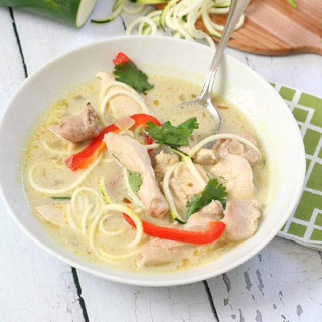 Paleo Thai Chicken Zoodle Soup