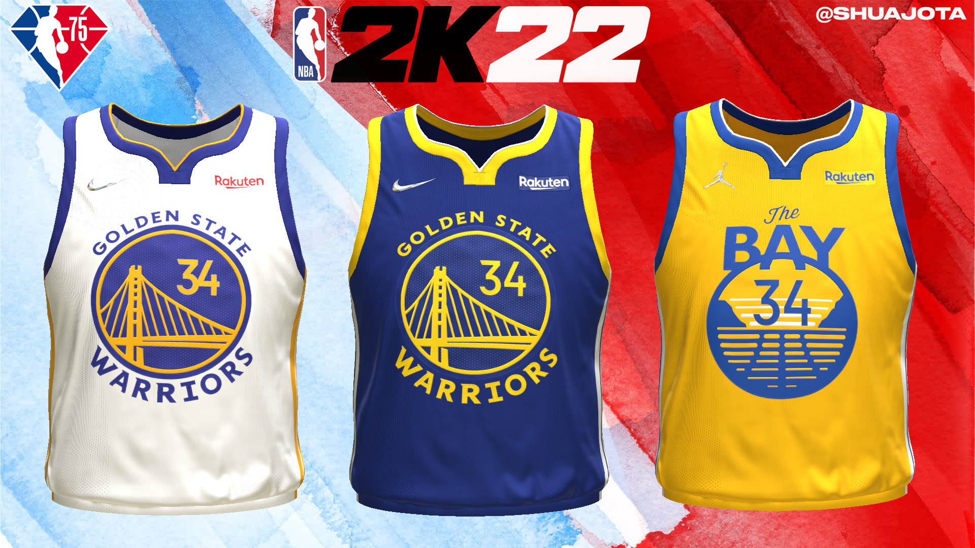 NBA2K Golden State Warriors Custom Jersey Concepts by @hooprstore 