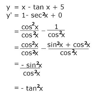 Latihan Soal Turunan Fungsi Trigonometri
