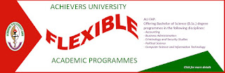 Achievers University Flexible (Part-Time) Degree Form 2021/2022
