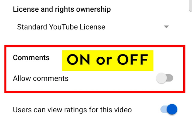 how to enable or disable YouTube comments