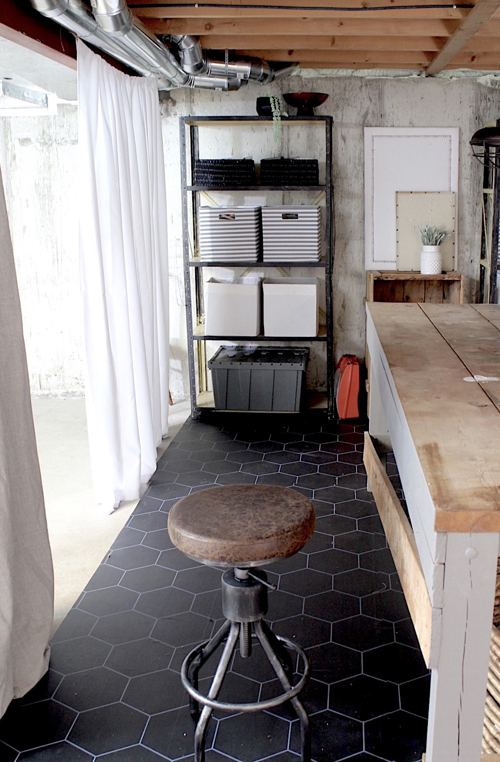 Create an Atelier Art Studio in an Unfinished Basement Harlow & Thistle