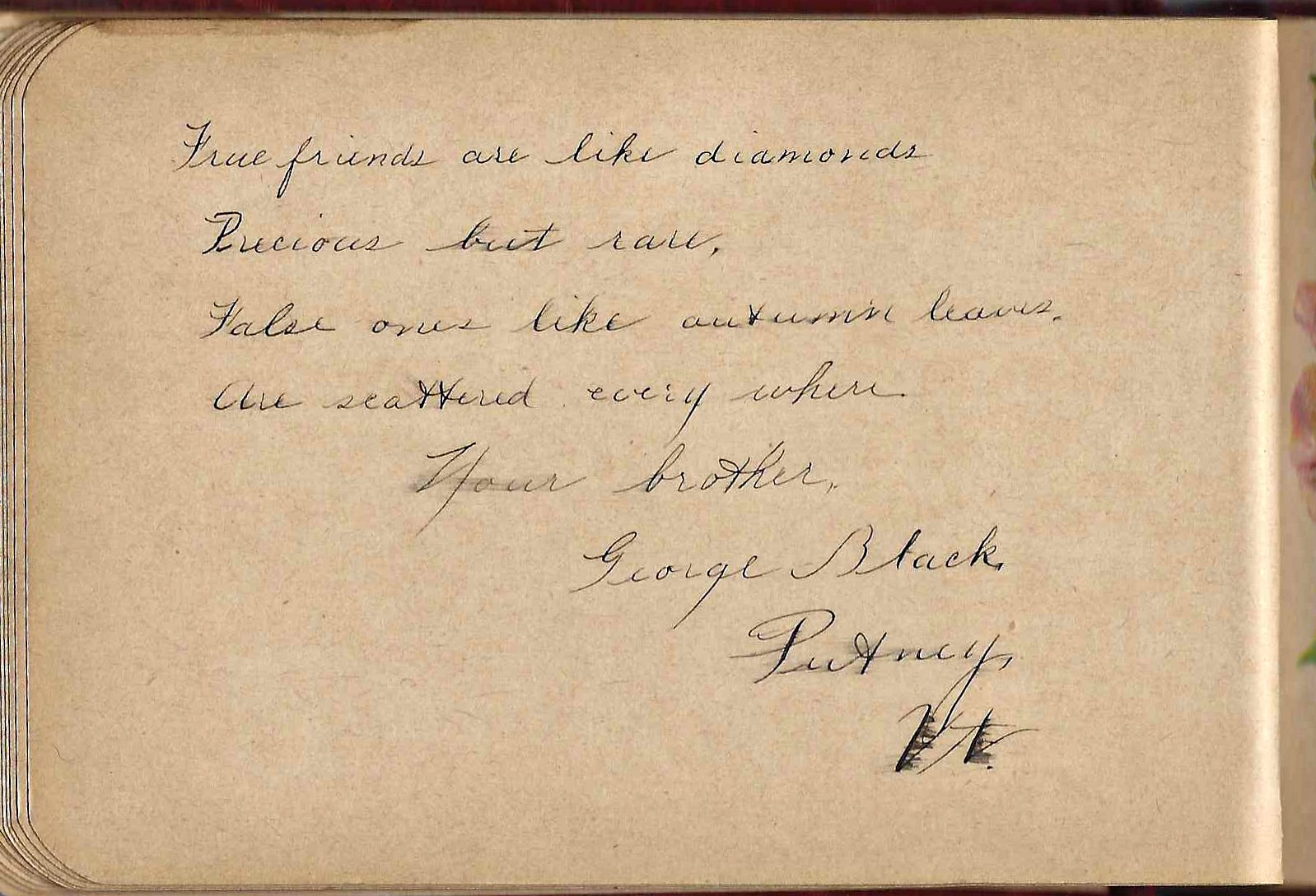 Heirlooms Reunited 1890s Autograph Album of Martha Josephine Black of